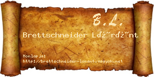 Brettschneider Lóránt névjegykártya